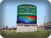 Angel of Hands lighted programmable monument sign